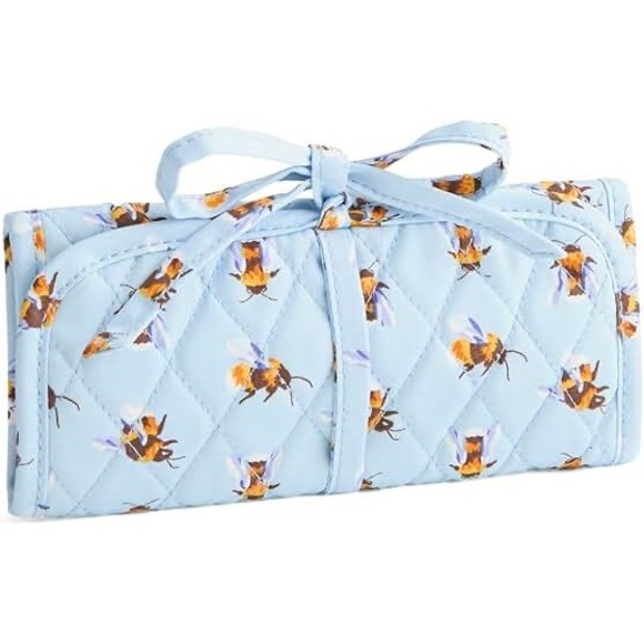 Vera Bradley Other - Vera Bradley Jewelry Roll Women OS Blue Bee's Knees Quilted Travel Organizer